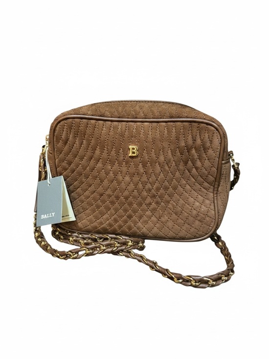 Bally Handbags - Bally Amera Mocha Suede Quilted Camera Crossbody Bag Gold Chain NWT